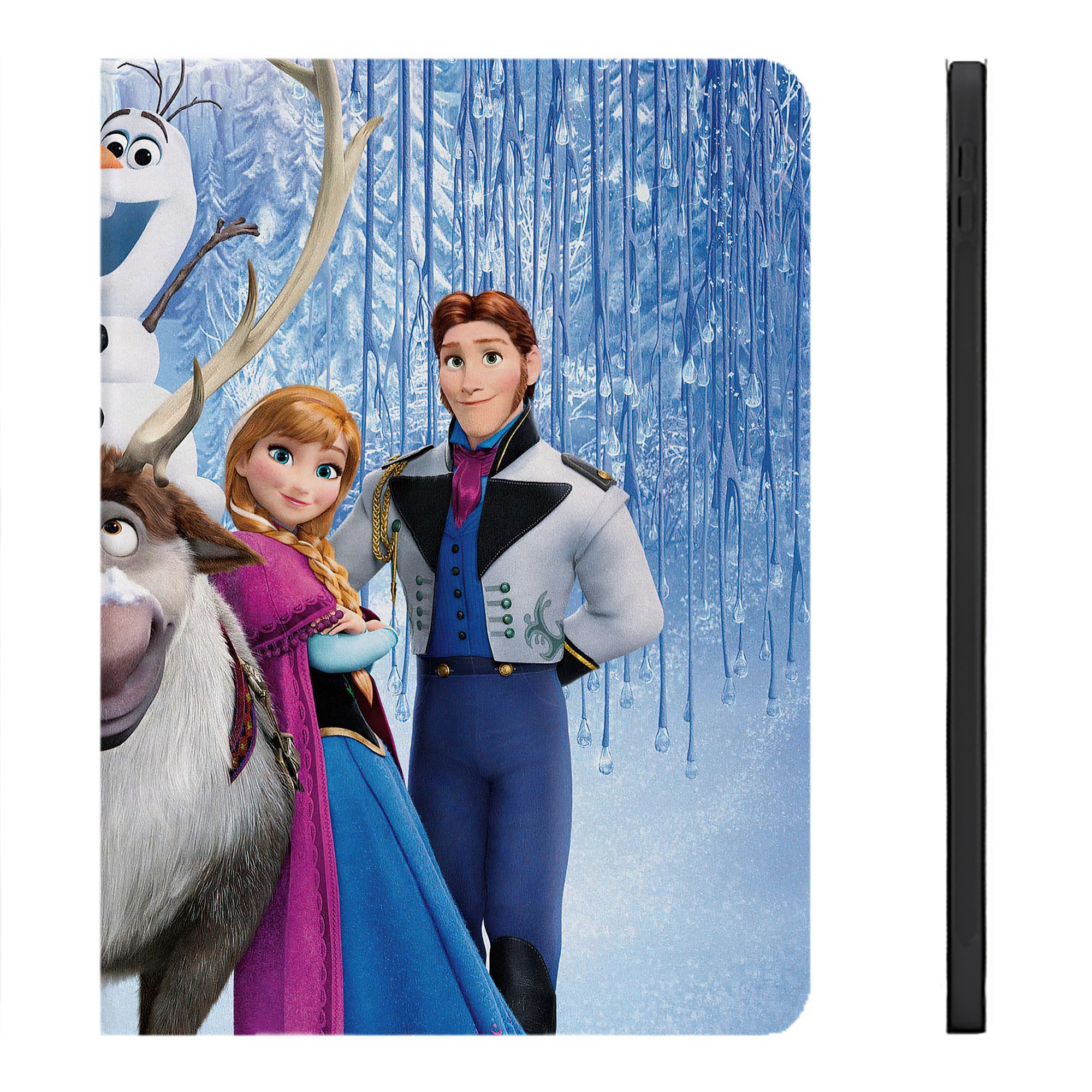 （画像用） アナと雪の女王 アンナ エルサ Frozen Anna Elsa IPadケース ペンホルダー付き ブックスタイルデザイン